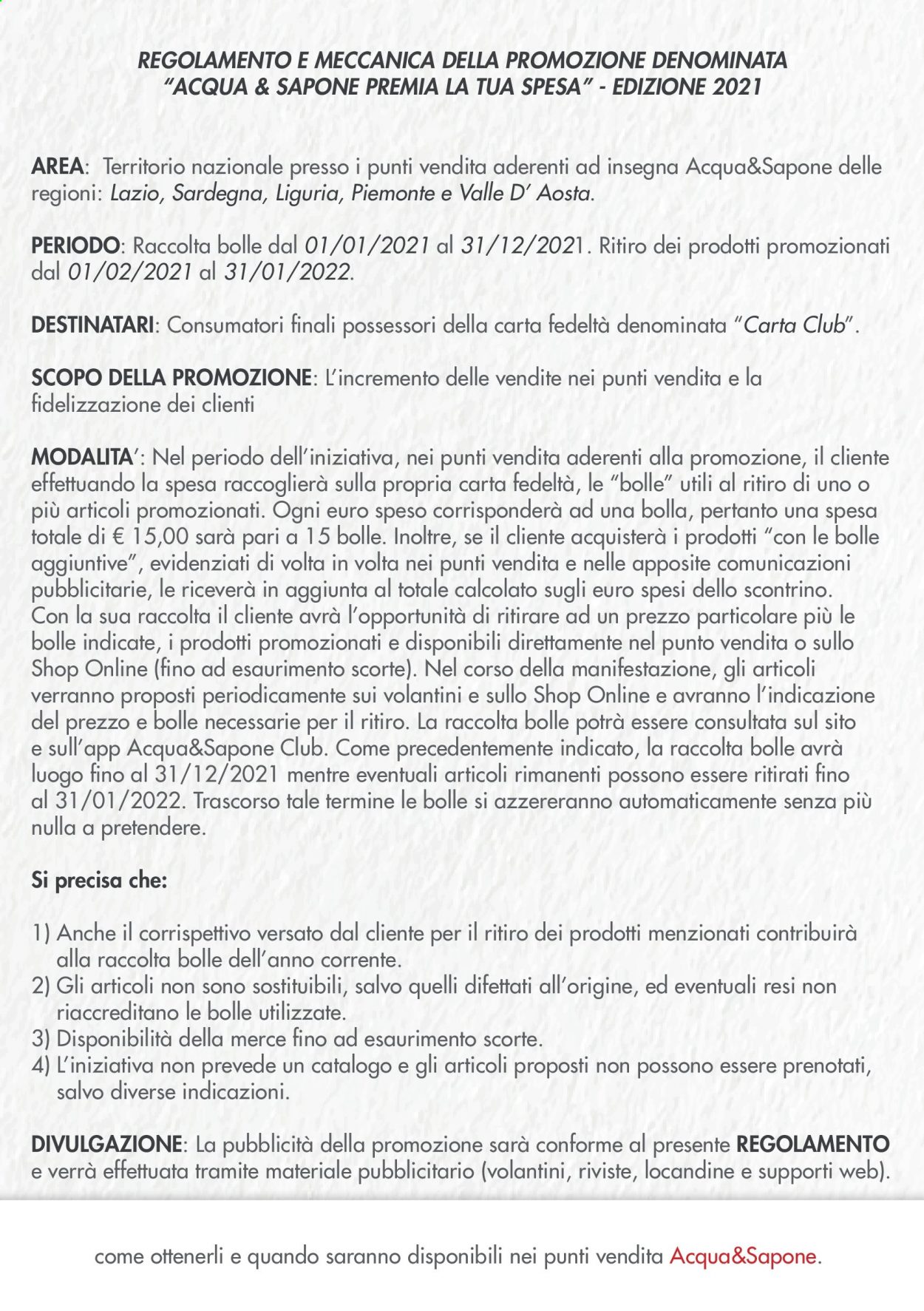 Volantino Acqua & Sapone - 1.1.2021 - 31.1.2022. Pagina 23.
