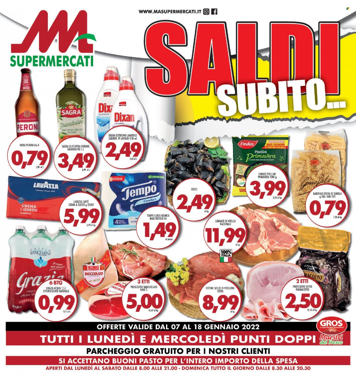 Volantino M.A. Supermercati - 7.1.2022 - 18.1.2022. Pagina 1.