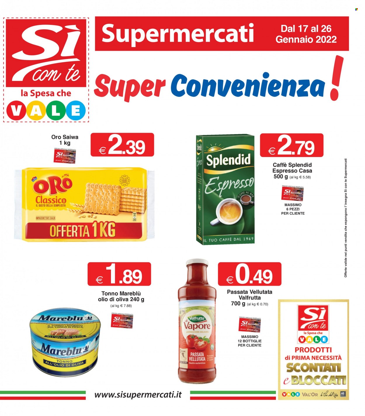 Volantino Si con te Supermercati - 17.1.2022 - 26.1.2022.