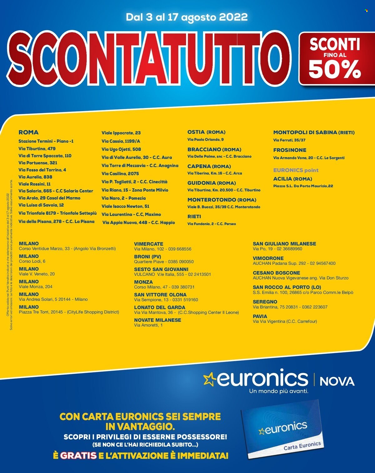 Volantino Euronics - 3.8.2022 - 17.8.2022.