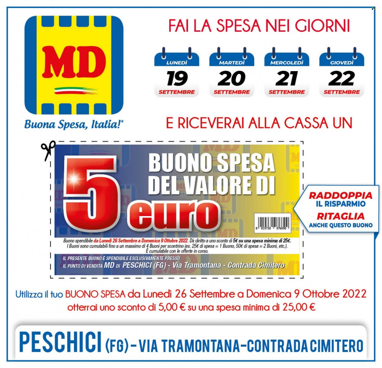 Volantino MD Discount - 19.9.2022 - 2.10.2022.