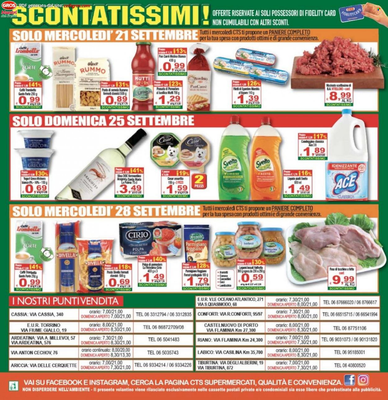 Volantino CTS supermercati - 21.9.2022 - 28.9.2022.