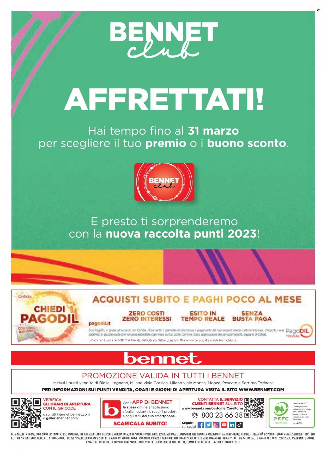 Volantino bennet - 16.3.2023 - 5.4.2023.