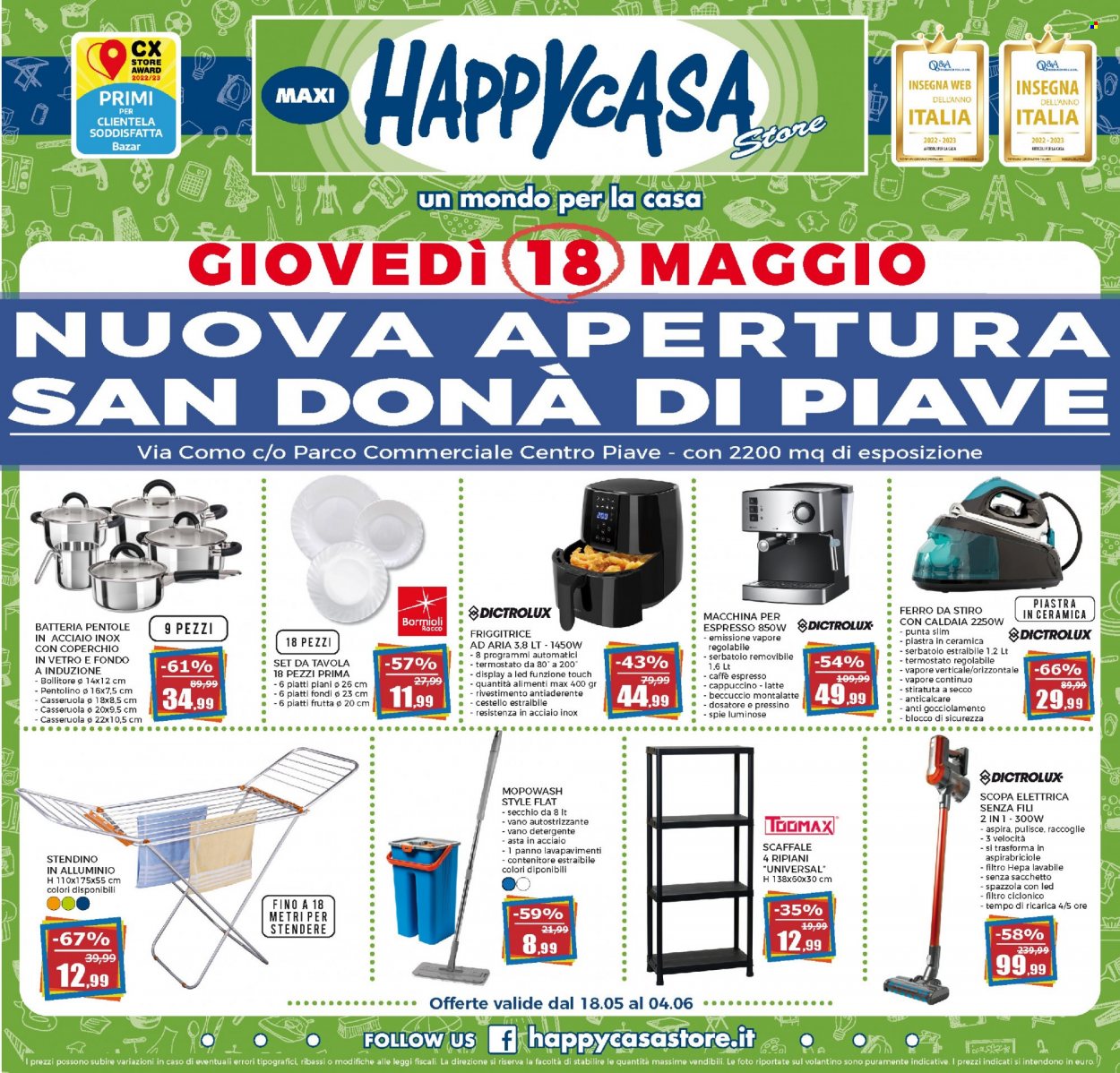 Volantino Happy Casa Store - 18.5.2023 - 4.6.2023. Pagina 1.