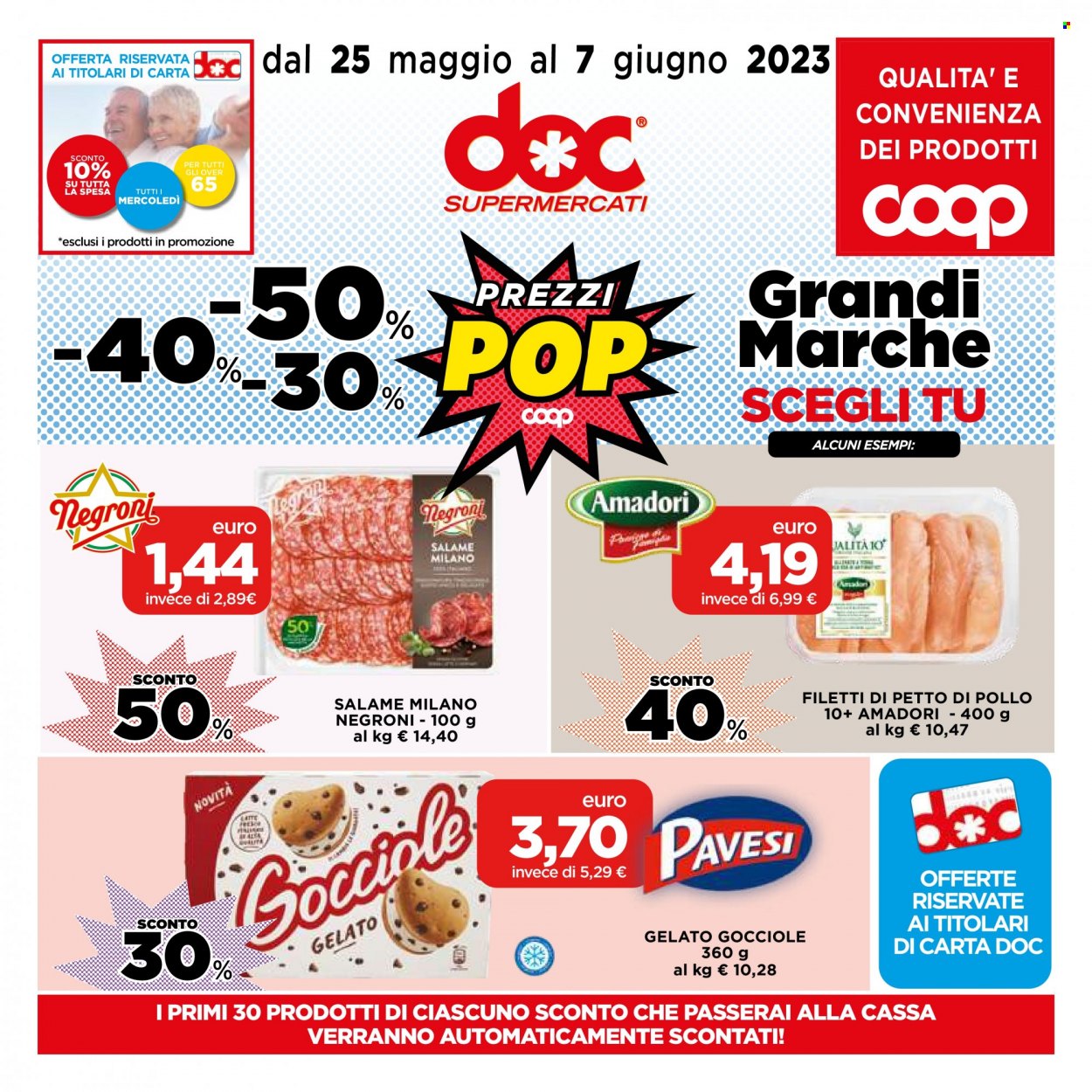 Volantino doc supermercati - 25.5.2023 - 7.6.2023. Pagina 1.