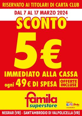 Famila - SCONTO 5 € ogni 49€ di spesa