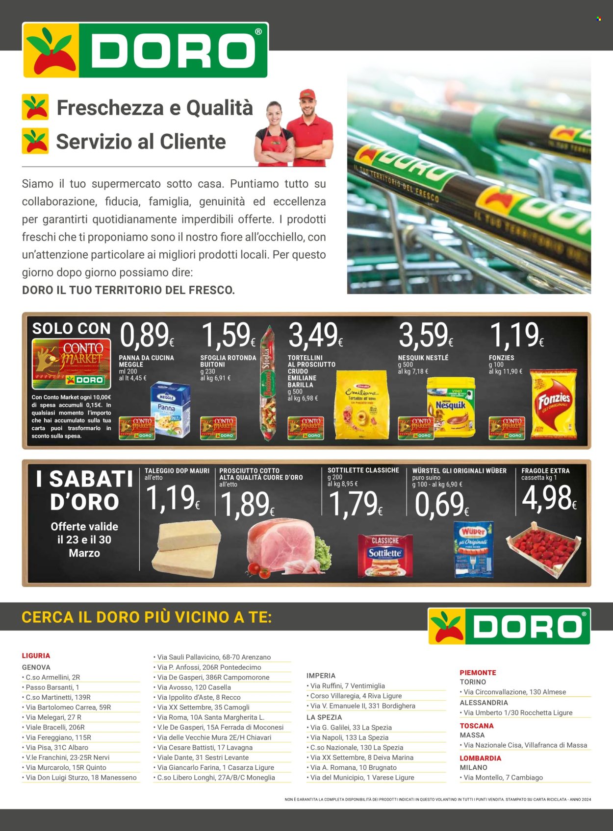 Volantino Doro Supermercati - 19.3.2024 - 31.3.2024.