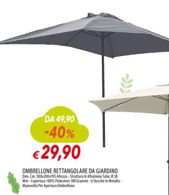 OMBRELLONE RETTANGOLARE DA GIARDINO
