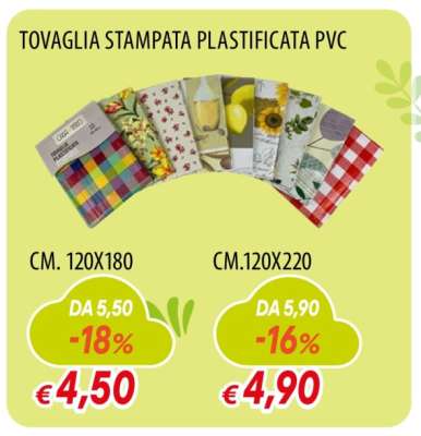 TOVAGLIA STAMPATA PLASTIFICATA PVC