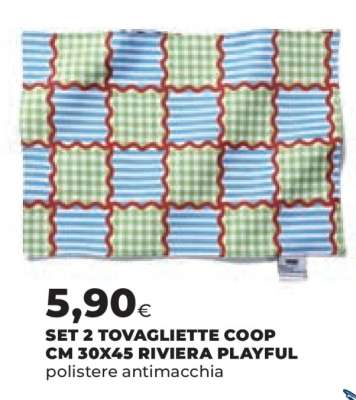 SET 2 TOVAGLIETTE COOP CM 30X45 RIVIERA PLAYFUL