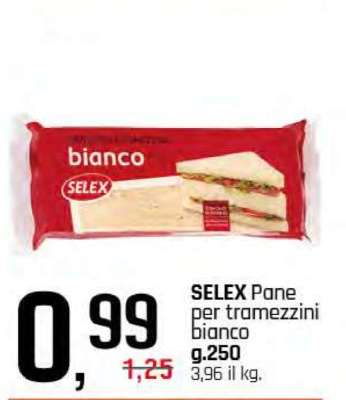 SELEX Pane per tramezzini bianco
