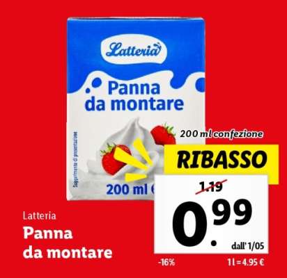 Latteria Panna da montare