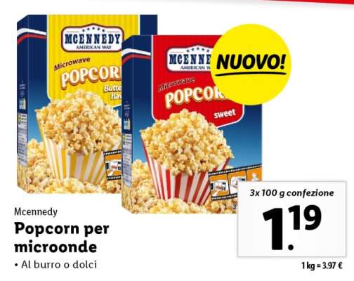 Mcennedy Popcorn per microonde