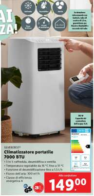 Climatizzatore portatile 7000 BTU