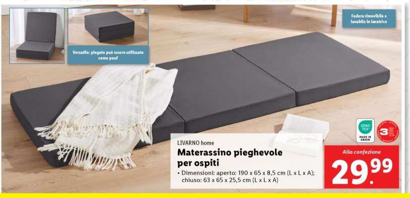 Materassino pieghevole per ospiti