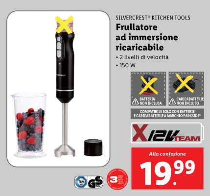 Frullatore ad immersione ricaricabile