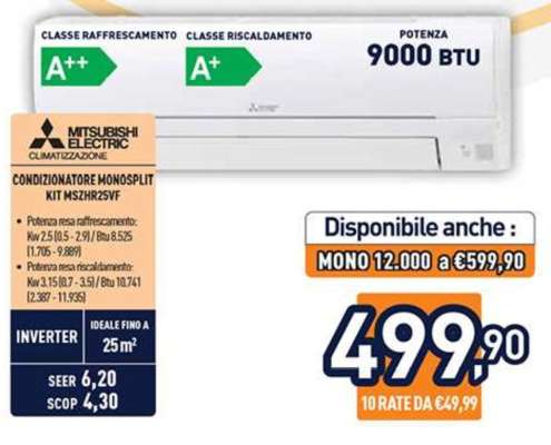 Mitsubishi Electric Condizionatore Monosplit Kit MSZHR25VF