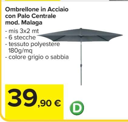 Ombrellone in Acciaio con Palo Centrale mod. Malaga