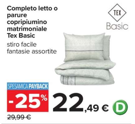 Completo letto o parure copripiumino matrimoniale Tex Basic