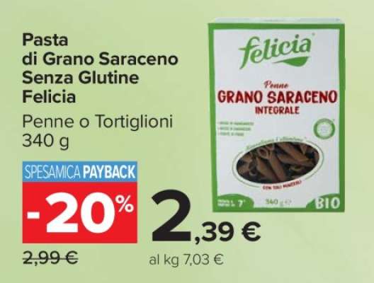Pasta di Grano Saraceno Senza Glutine Felicia