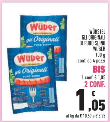 WÜRSTEL GLI ORIGINALI DI PURO SUINO WÜBER