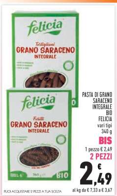 FELICIA PASTA DI GRANO SARACENO INTEGRALE BIO