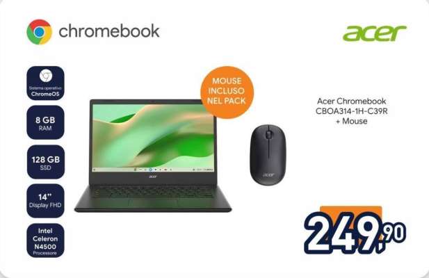 Acer Chromebook CBOA314-1H-C39R + Mouse