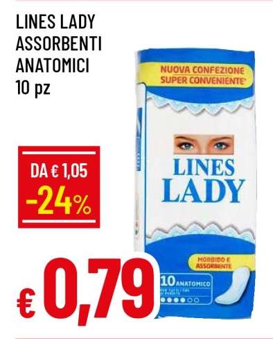 LINES LADY ASSORBENTI ANATOMICI