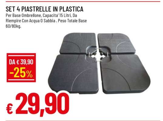 SET 4 PIASTRELLE IN PLASTICA