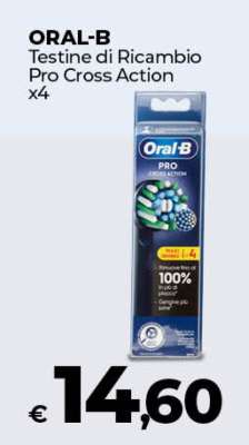 ORAL-B Testine di Ricambio Pro Cross Action x4