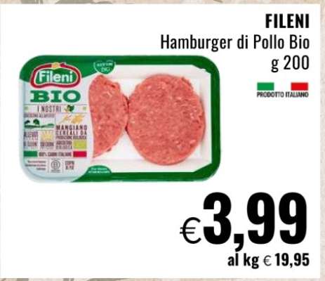 FILENI Hamburger di Pollo Bio