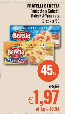 FRATELLI BERETTA Pancetta a Cubetti Dolce/Affumicata