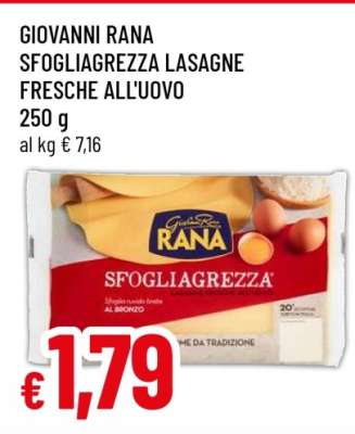 GIOVANNI RANA SFOGLIAGREZZA LASAGNE FRESCHE ALL'UOVO