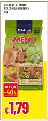 VITAKRAFT ALIMENTO PER CONIGLI NANI MENU