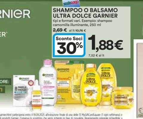 Shampoo o Balsamo Ultra Dolce Garnier