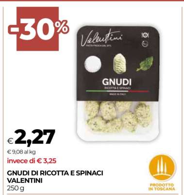 GNUDI DI RICOTTA E SPINACI VALENTINI