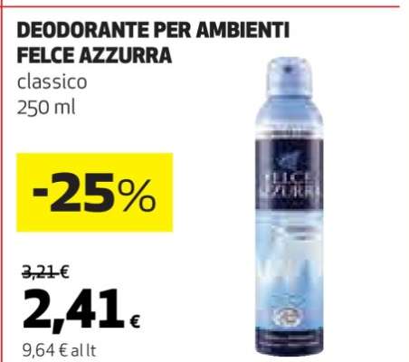 DEODORANTE PER AMBIENTI FELCE AZZURRA