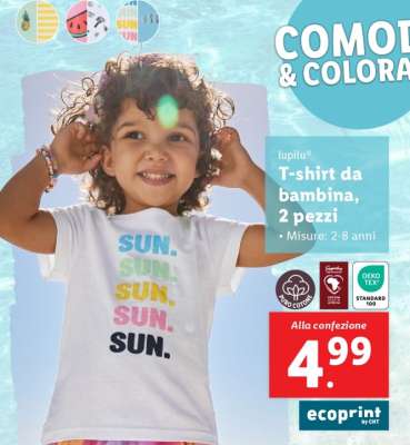 T-shirt da bambina, 2 pezzi