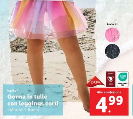 Gonna in tulle con leggings corti