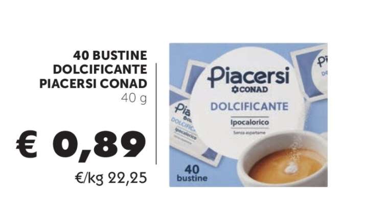 40 BUSTINE DOLCIFICANTE PIACERSI CONAD