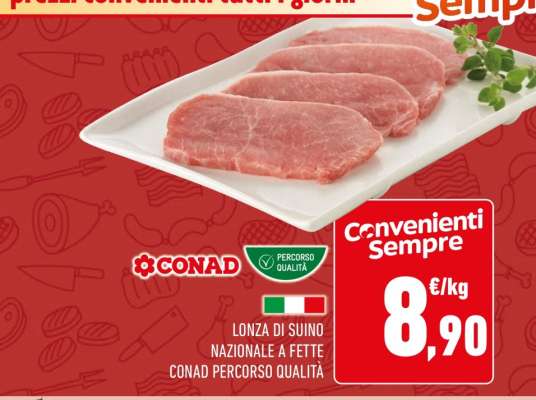Lonza di suino nazionale a fette