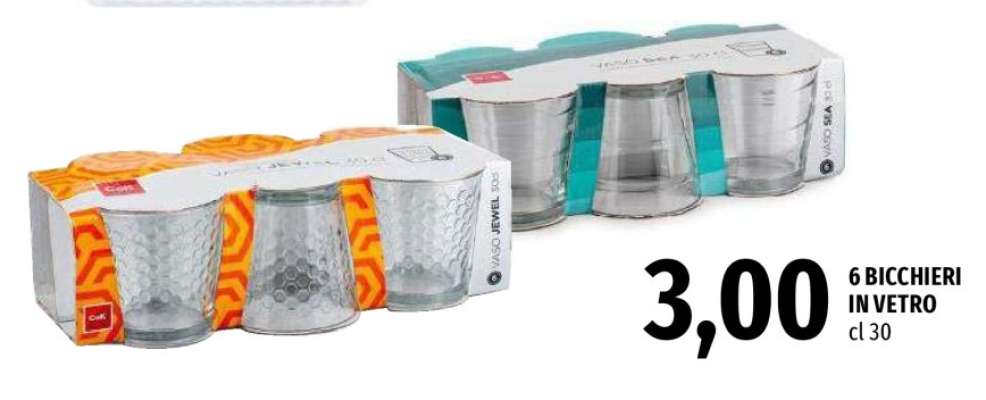 6 BICCHIERI IN VETRO