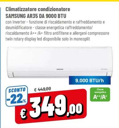 Climatizzatore condizionatore SAMSUNG AR35 DA 9000 BTU