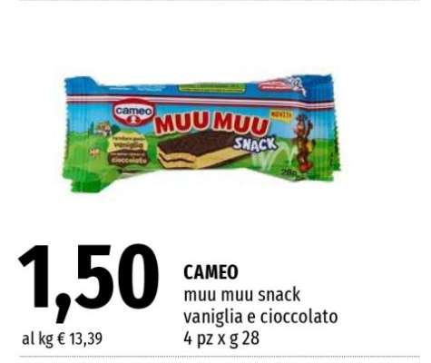 CAMEO muu muu snack vaniglia e cioccolato