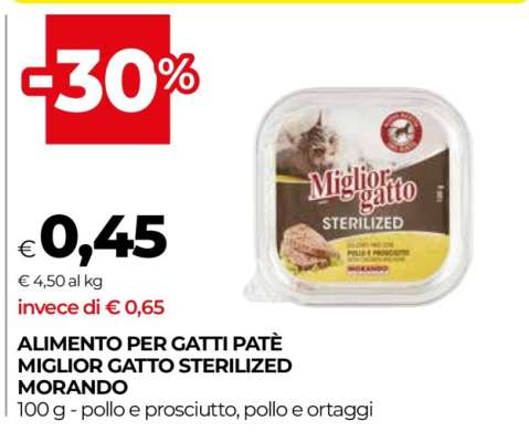 ALIMENTO PER GATTI PATÈ MIGLIOR GATTO STERILIZED MORANDO