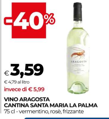 VINO ARAGOSTA CANTINA SANTA MARIA LA PALMA