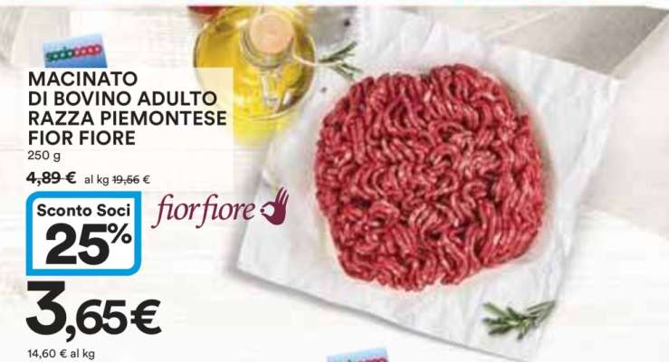 Macinato di Bovino Adulto Razza Piemontese Fior Fiore