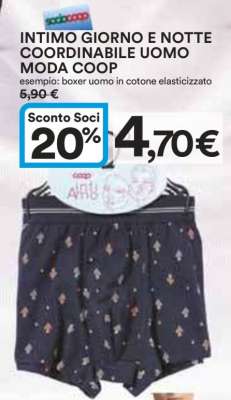 INTIMO GIORNO E NOTTE COORDINABILE UOMO MODA COOP