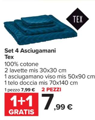 Set 4 Asciugamani Tex