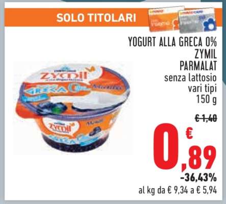 Yogurt alla Greca 0% Zymil Parmalat